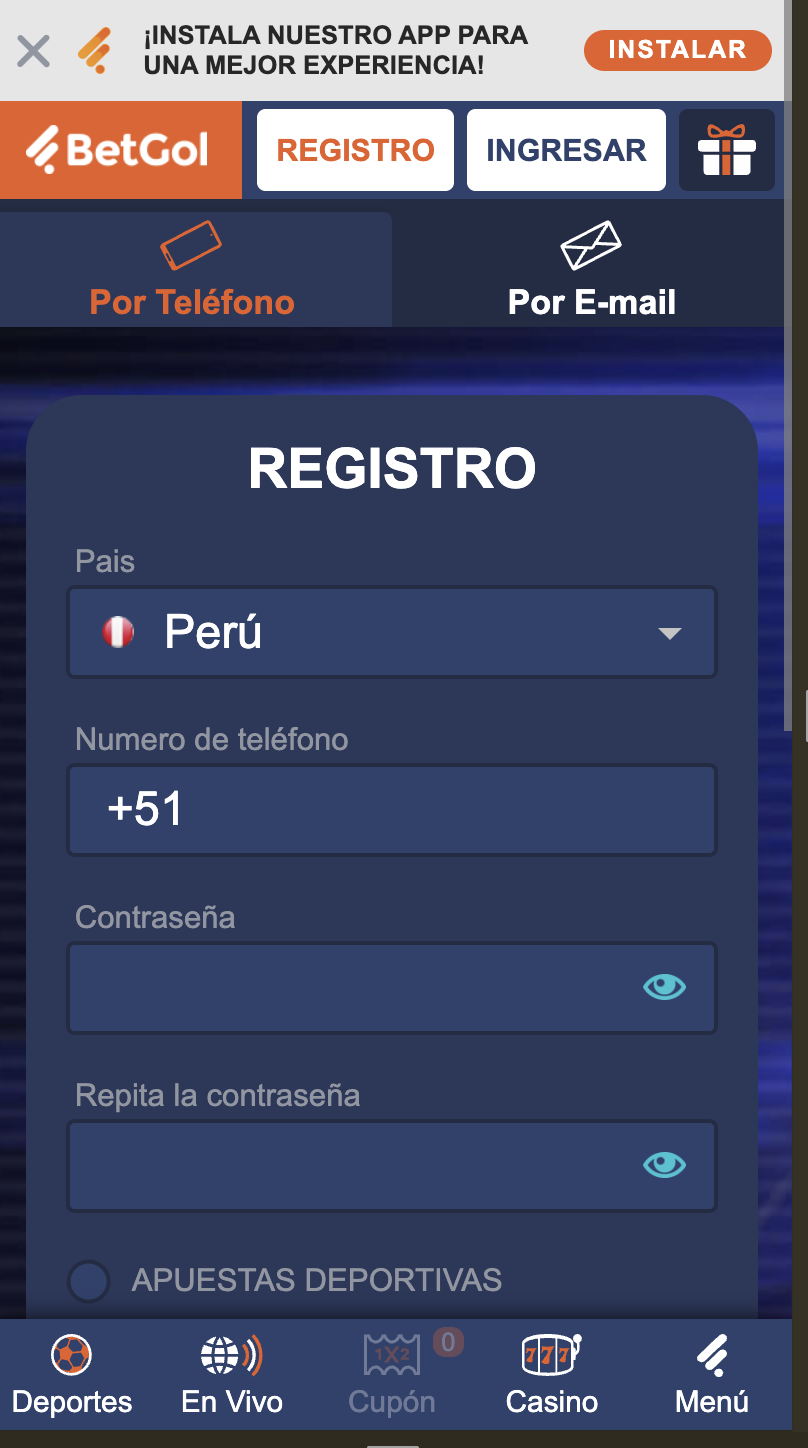 Haz clic en el botón "Registrarse" en la parte superior derecha de la página.