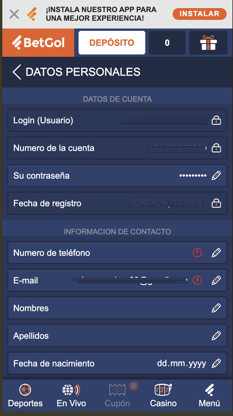 Completa el formulario con tus datos personales: